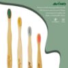 Picture of Avino 100%  natural wooden toothbrushes with flat handle (2 Adults+2 Kids) 